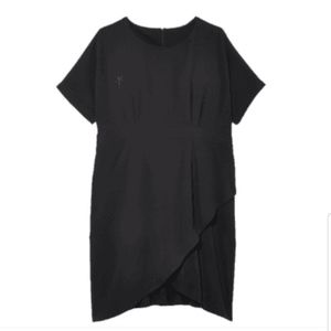 Downing Studio Black Faux Wrap Dress